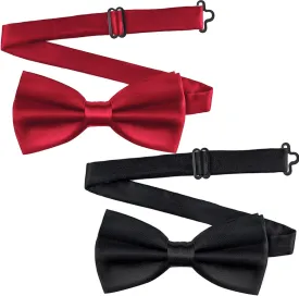 2 Pcs Bow Ties for Men,Adjustable Tie,Classic Business Bow Tie Wedding Formal Bowtie,Solid Color Bowties Men's Neckties,Perfect forTuxedo,Wedding Party,Graduation,Banquets,Formal Wear
