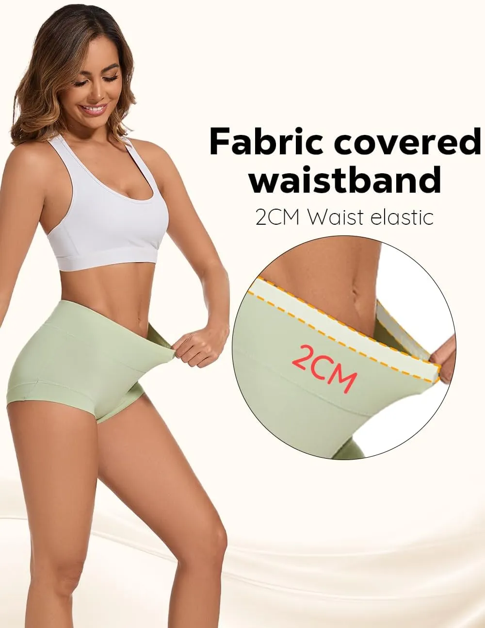 5 Pack Womens Cotton High Waisted Full Coverage Underwear(Regular & Plus Size)