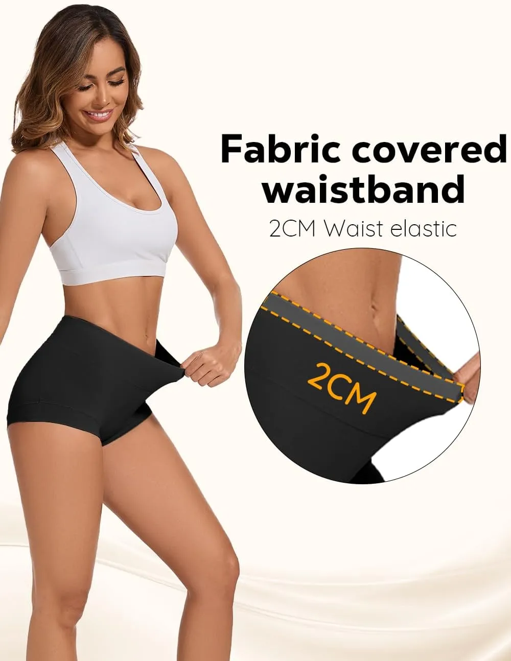 5 Pack Womens Cotton High Waisted Full Coverage Underwear(Regular & Plus Size)