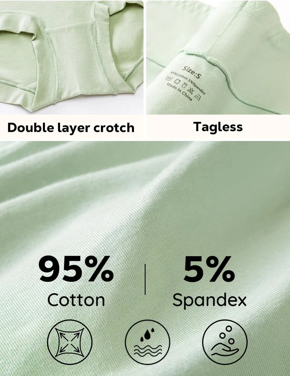 5 Pack Womens Cotton High Waisted Full Coverage Underwear(Regular & Plus Size)