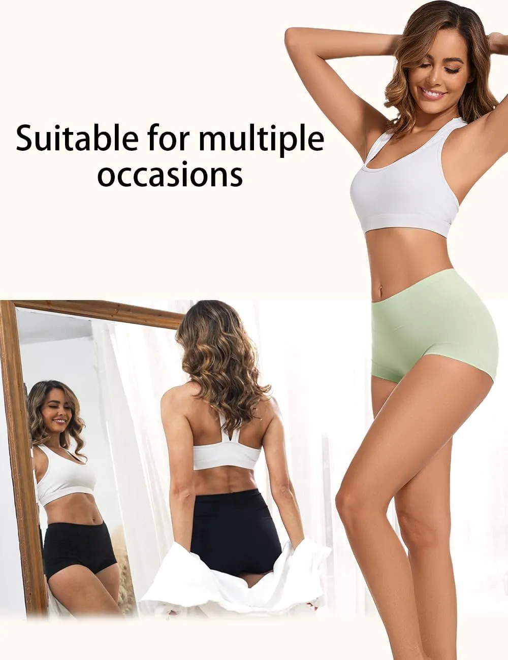 5 Pack Womens Cotton High Waisted Full Coverage Underwear(Regular & Plus Size)