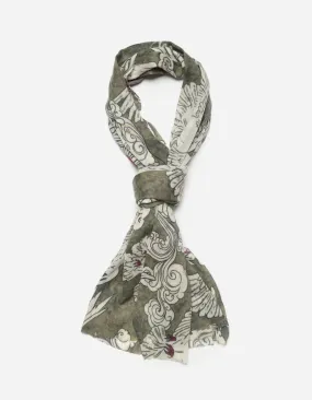 Olive Peace Dove Patterned Pashmina Shawl