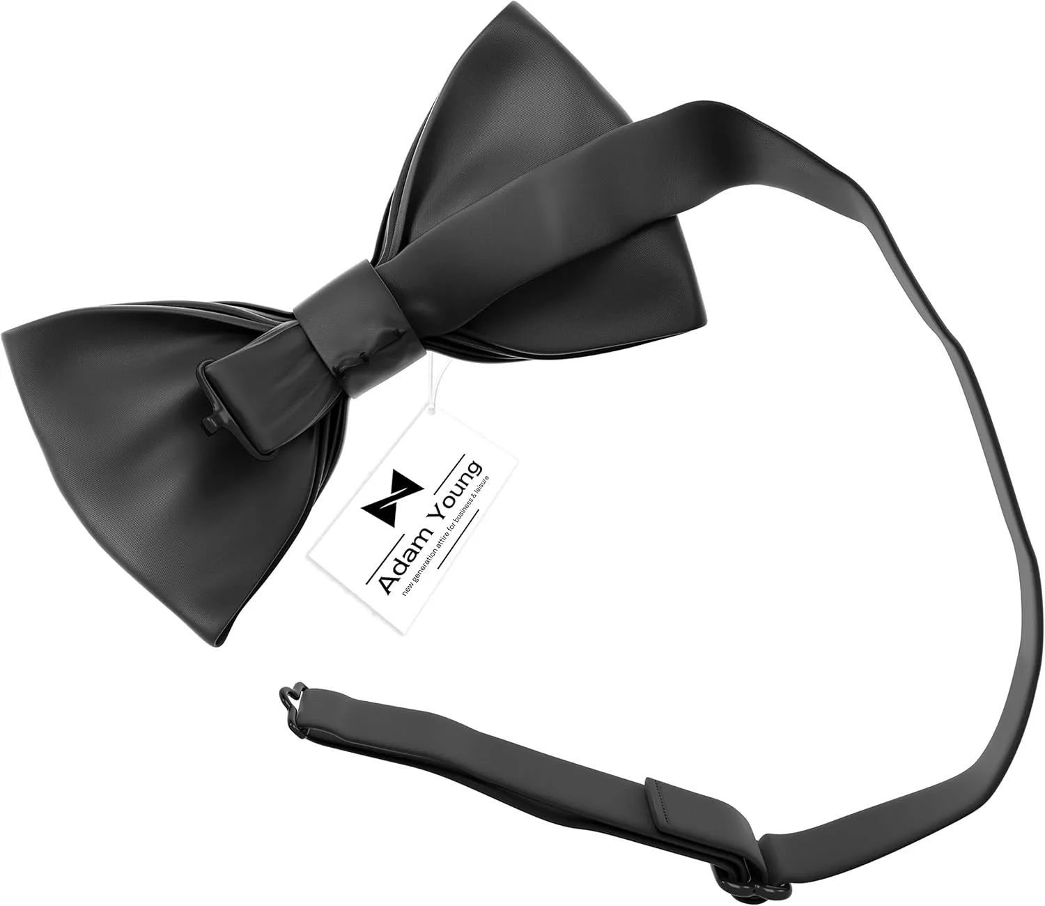 Adam Young Men's Bow Ties with Handkerchief Pre-Tied Style Formal Satin Classic Bowtie for Tuxedo Faux Silk