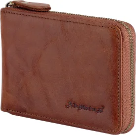 Admetus Men's Zipper Wallet Leather Bifold Wallets Slim RFID Blocking Zip Around Credit Card Holder Compact Small Wallet