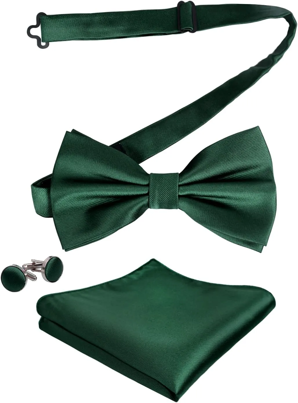 Alizeal Mens Tuxedo Bow Tie, Hanky and Cufflinks Set
