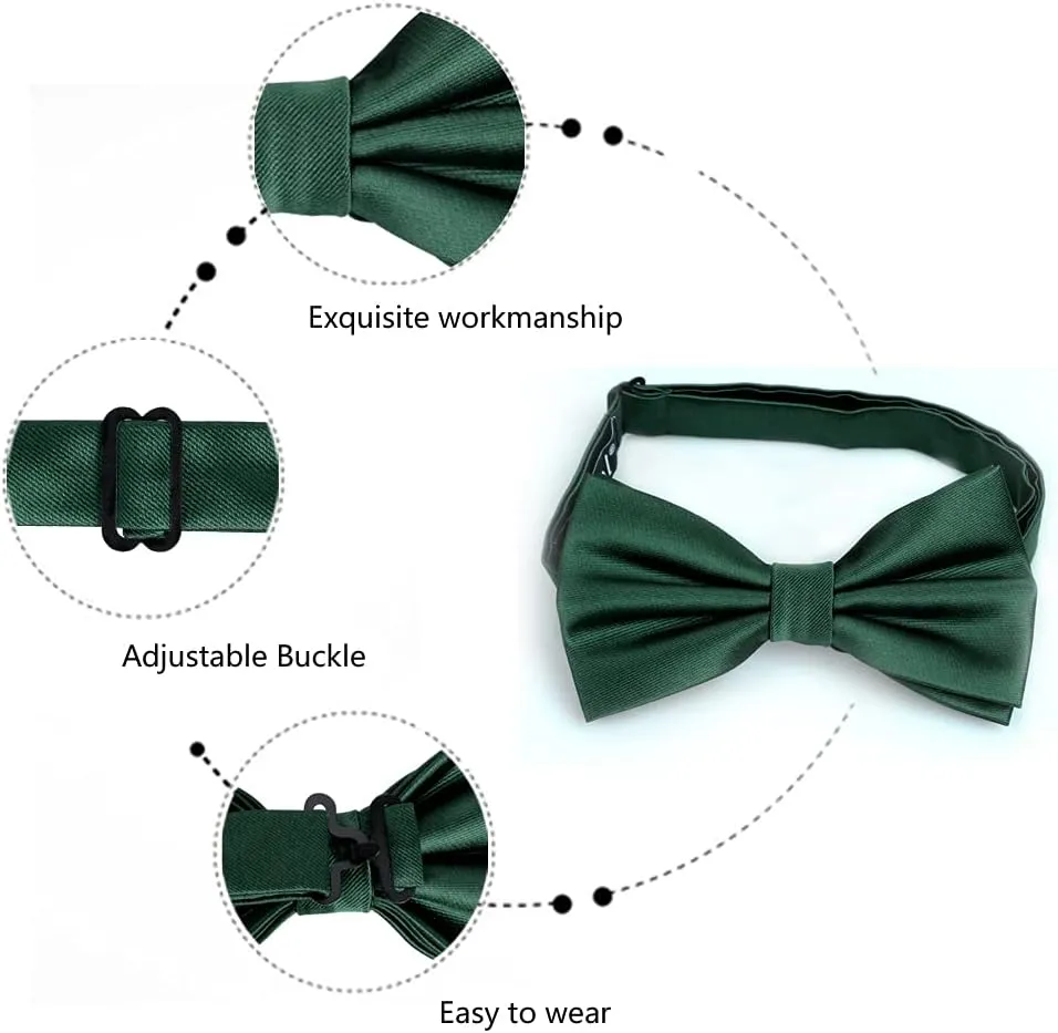 Alizeal Mens Tuxedo Bow Tie, Hanky and Cufflinks Set