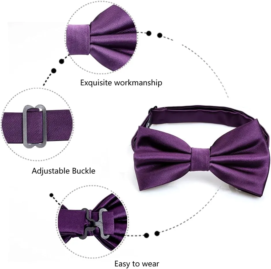 Alizeal Mens Tuxedo Bow Tie, Hanky and Cufflinks Set