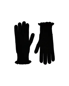 Allude Cashmere Frill Gloves in Navy