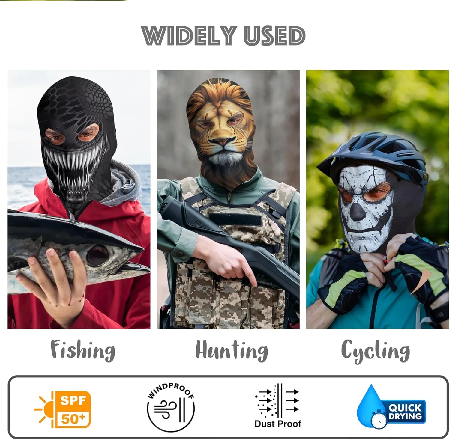 Balaclava Face Mask Men Women 2 Hole Full Mask Motorcycle Cycling Party