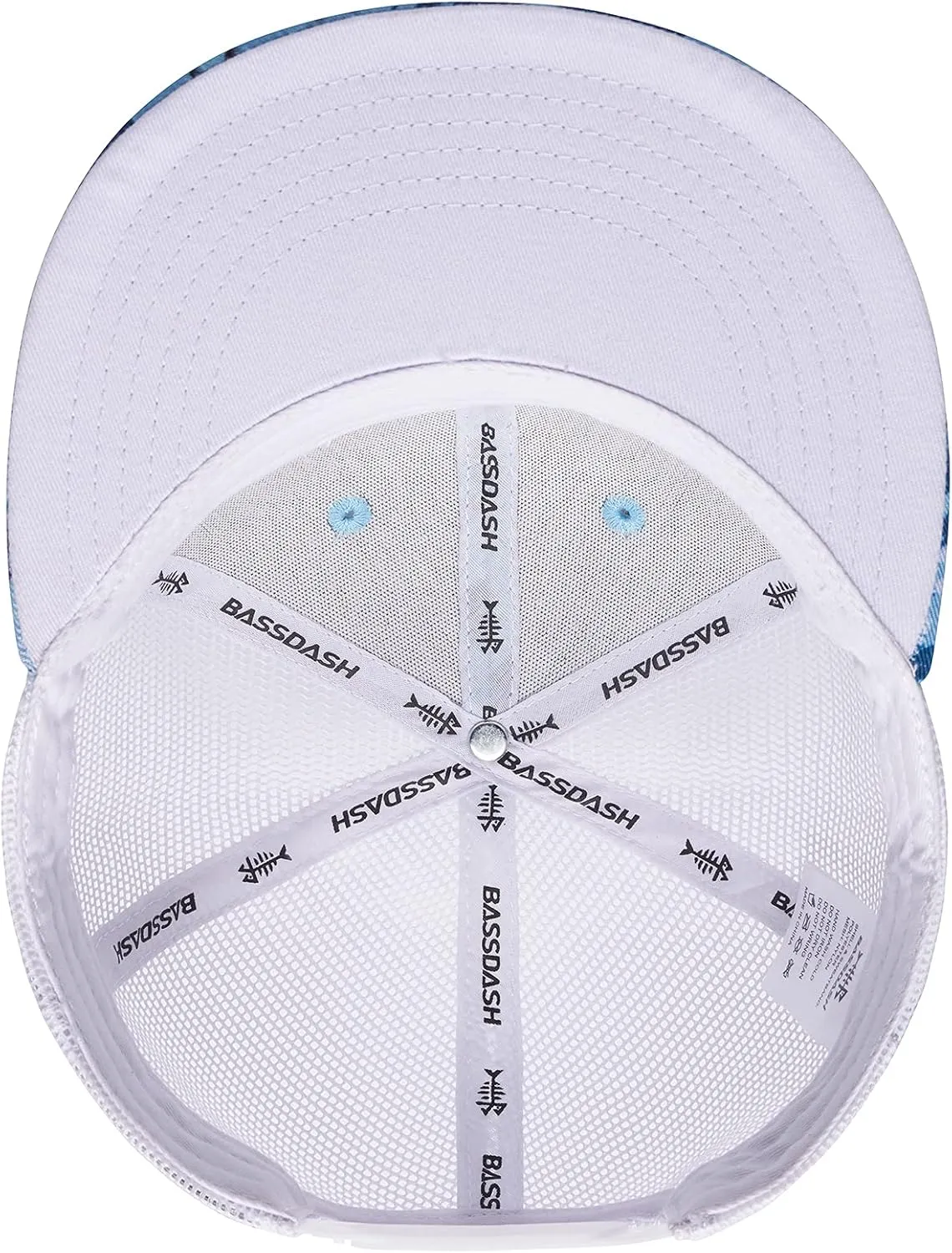 BASSDASH Flat Brim Trucker Cap Adjustable Snapback Hat Mesh Back for Men Women