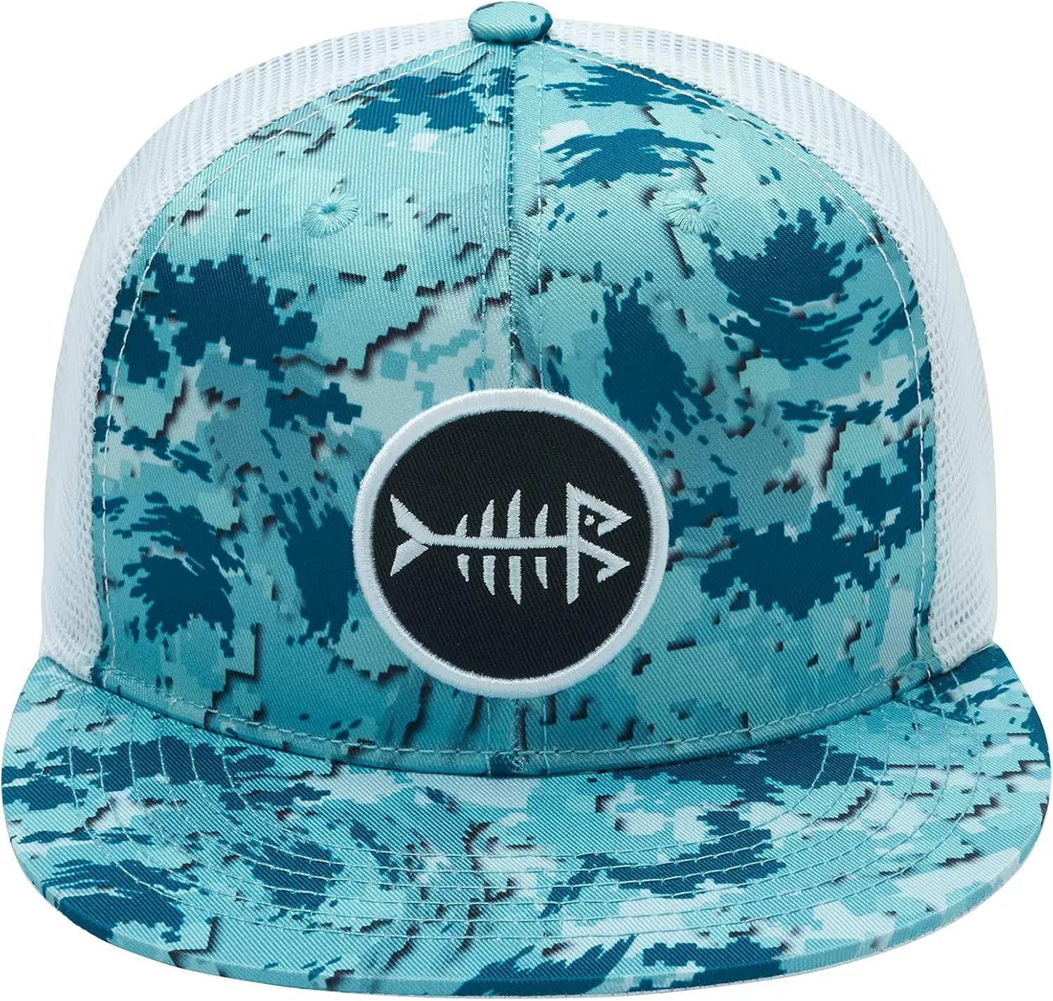 BASSDASH Flat Brim Trucker Cap Adjustable Snapback Hat Mesh Back for Men Women