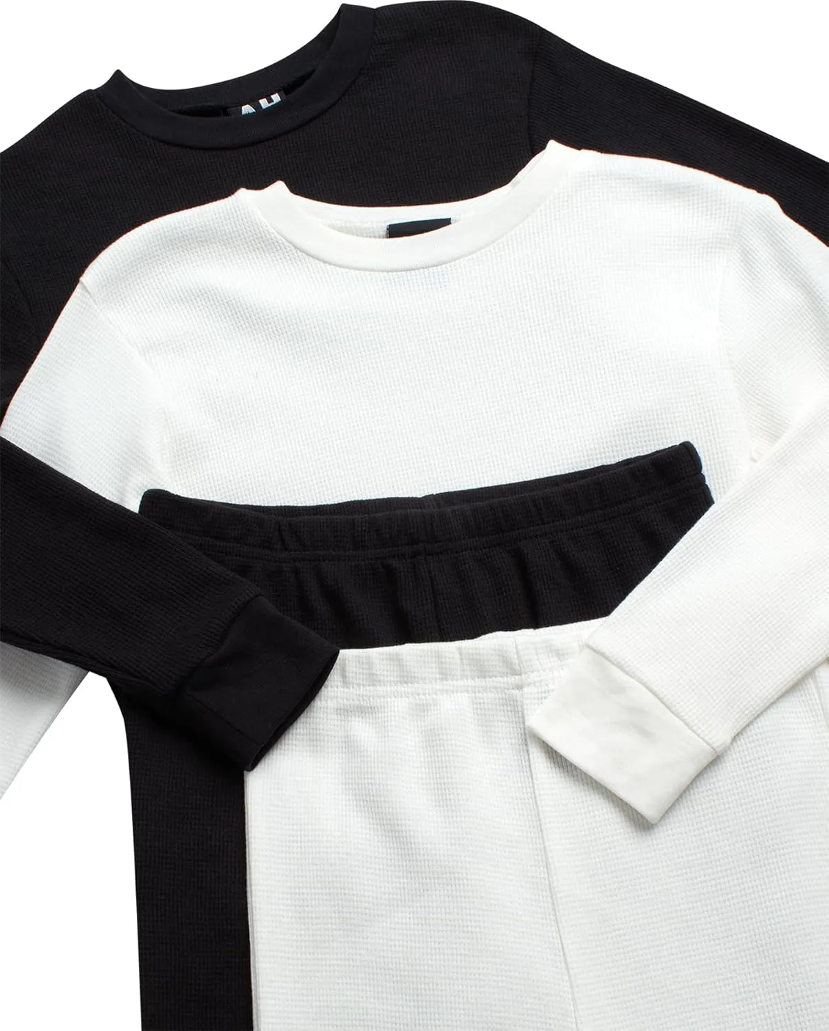 Boys' Thermal Underwear - 4 Piece Waffle Knit Top and Long John Set (Size: 2-18)