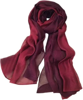 Cotton Silk Scarf Elegant Soft Wraps Color Shade Scarves for Women