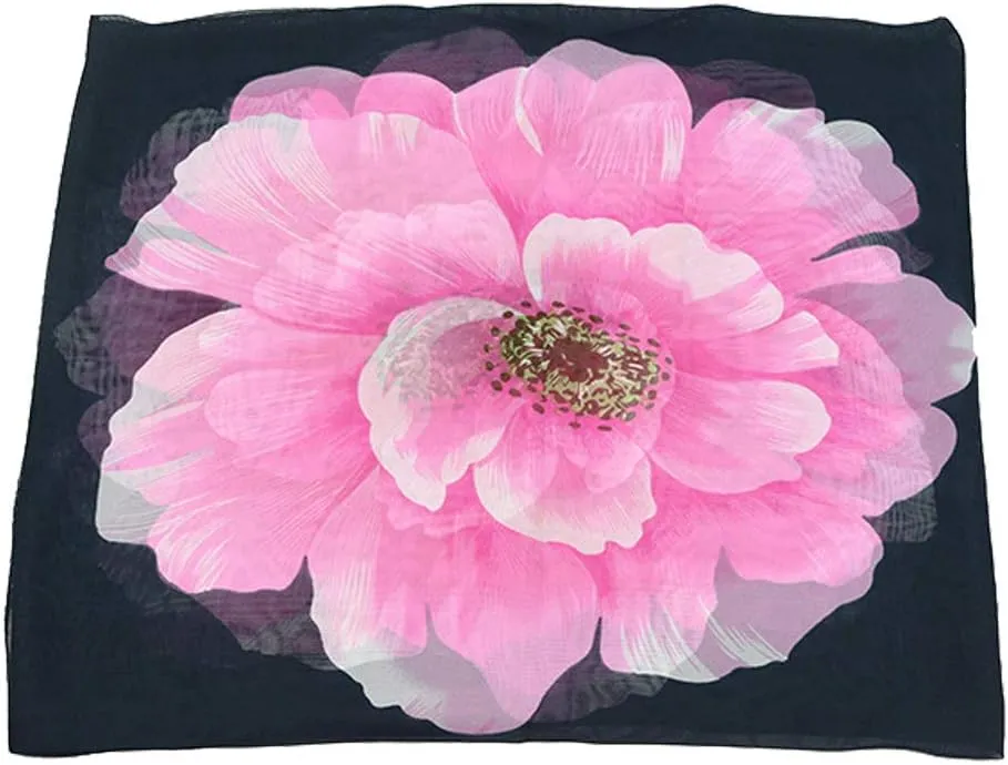 E-Clover Women Soft Floral Print Shawl Chiffon Sheer Scarf