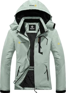 GEMYSE Women's Ski Snow Jacket Warm Winter Waterproof Coat Snowboard Rain Jacket Hooded Windproof Windbreaker