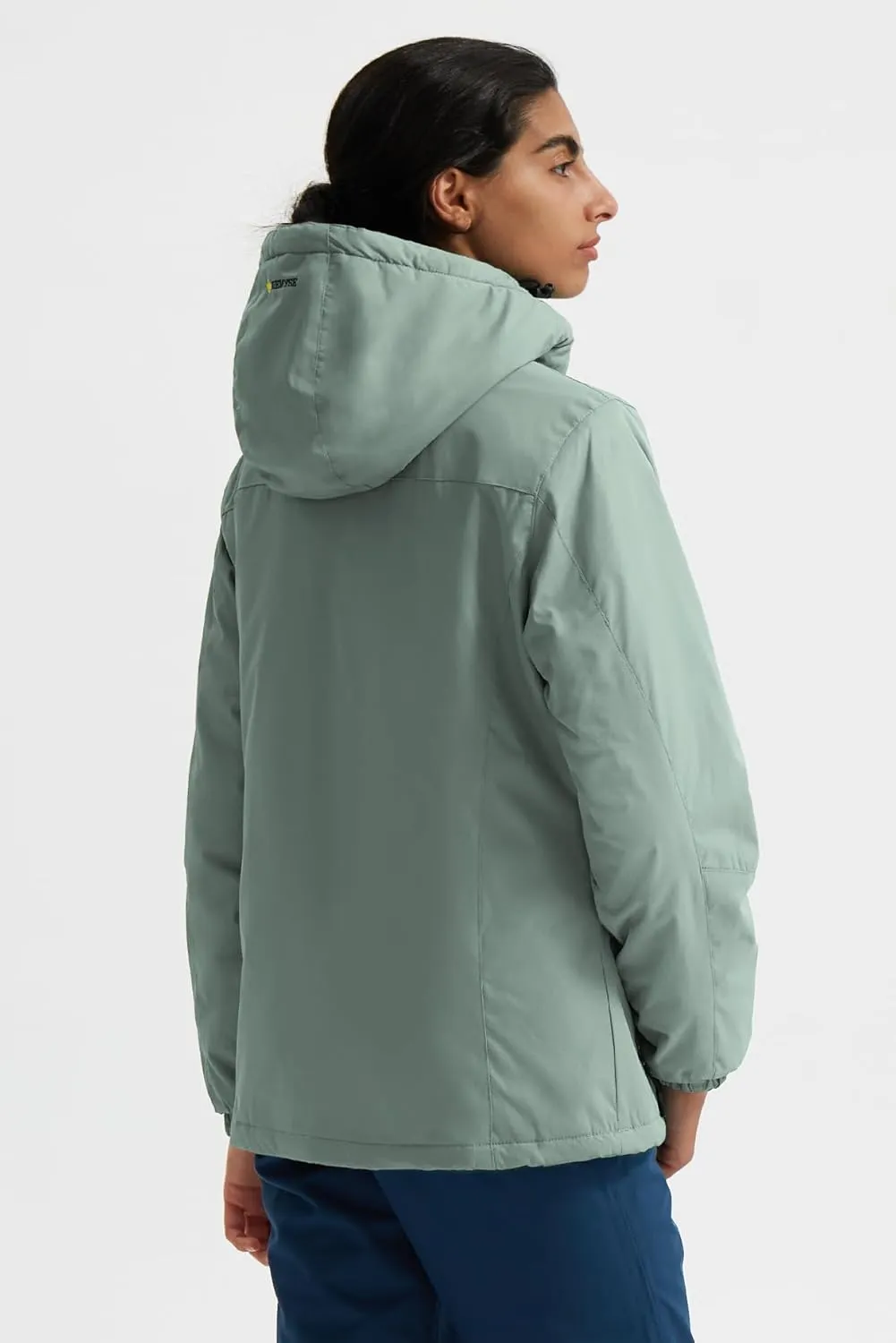 GEMYSE Women's Ski Snow Jacket Warm Winter Waterproof Coat Snowboard Rain Jacket Hooded Windproof Windbreaker