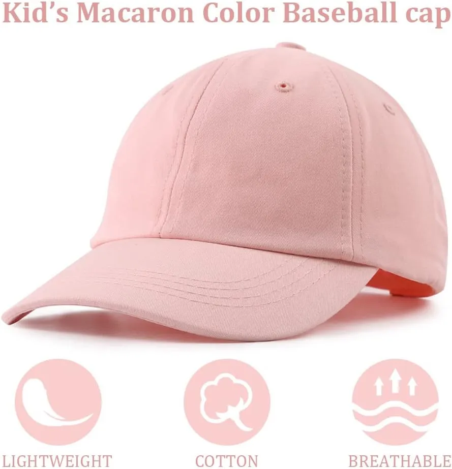 Girls Baseball Cap Kids Cute Sun Hat Adjustable Trucker Hats Toddler Rainbow Floral Ponytail Caps Spring Summer