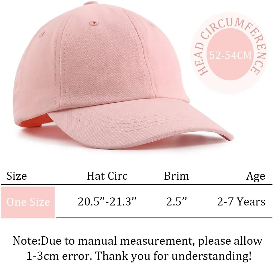 Girls Baseball Cap Kids Cute Sun Hat Adjustable Trucker Hats Toddler Rainbow Floral Ponytail Caps Spring Summer