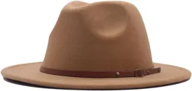 Hat Fedora Panama Womens Wool Hat Classic Wide Belt Buckle Floppy Baseball Caps Baseball Caps Non Adjustable Khaki