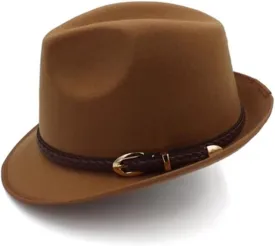 Jazz Cap Men's and Women's Bowler Hats England Gentleman Hat Warm Jazz Hat Fedora Hat for Women and Men
