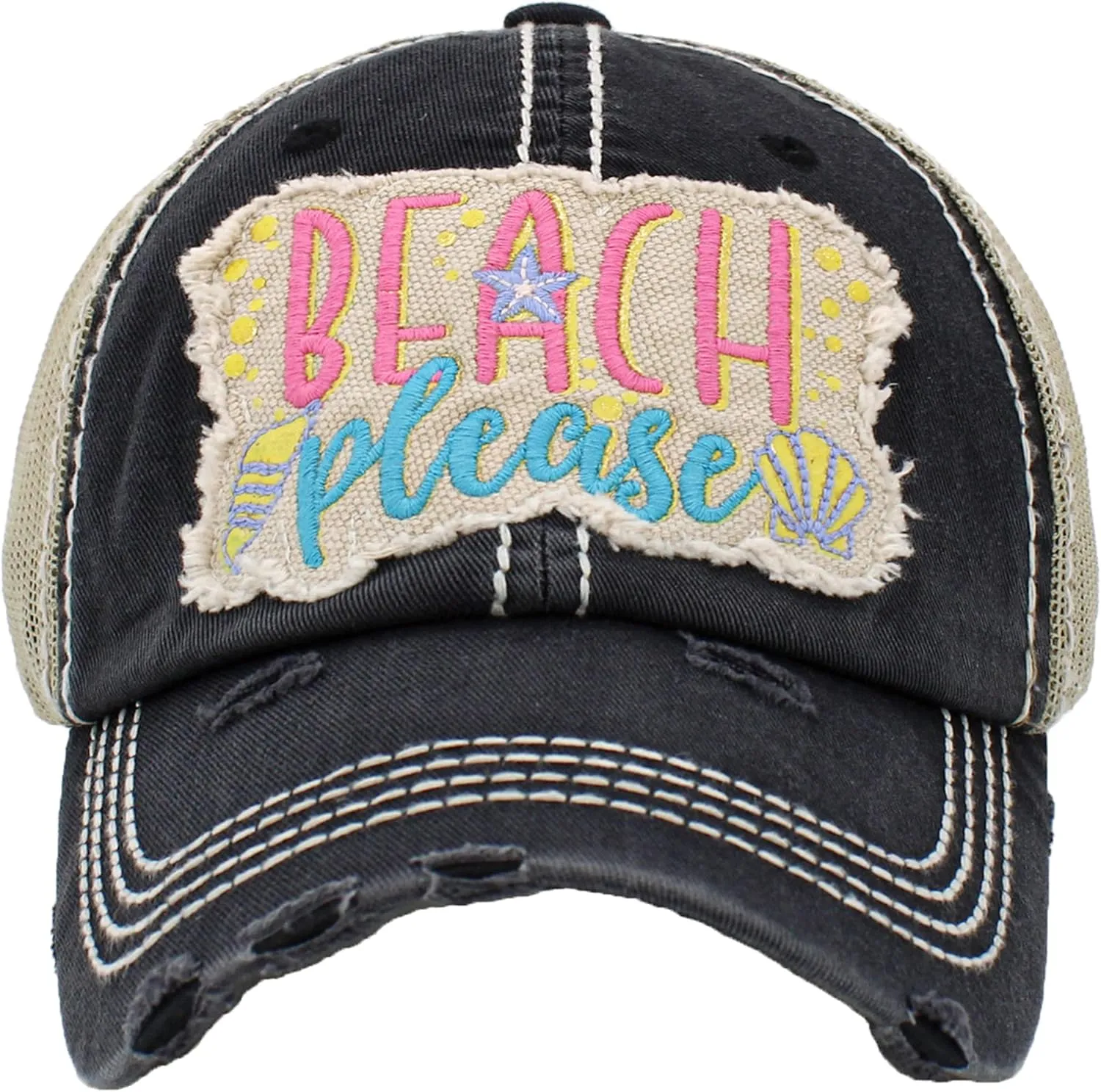 KBETHOS Beach Please Women's Mesh Baseball Hat