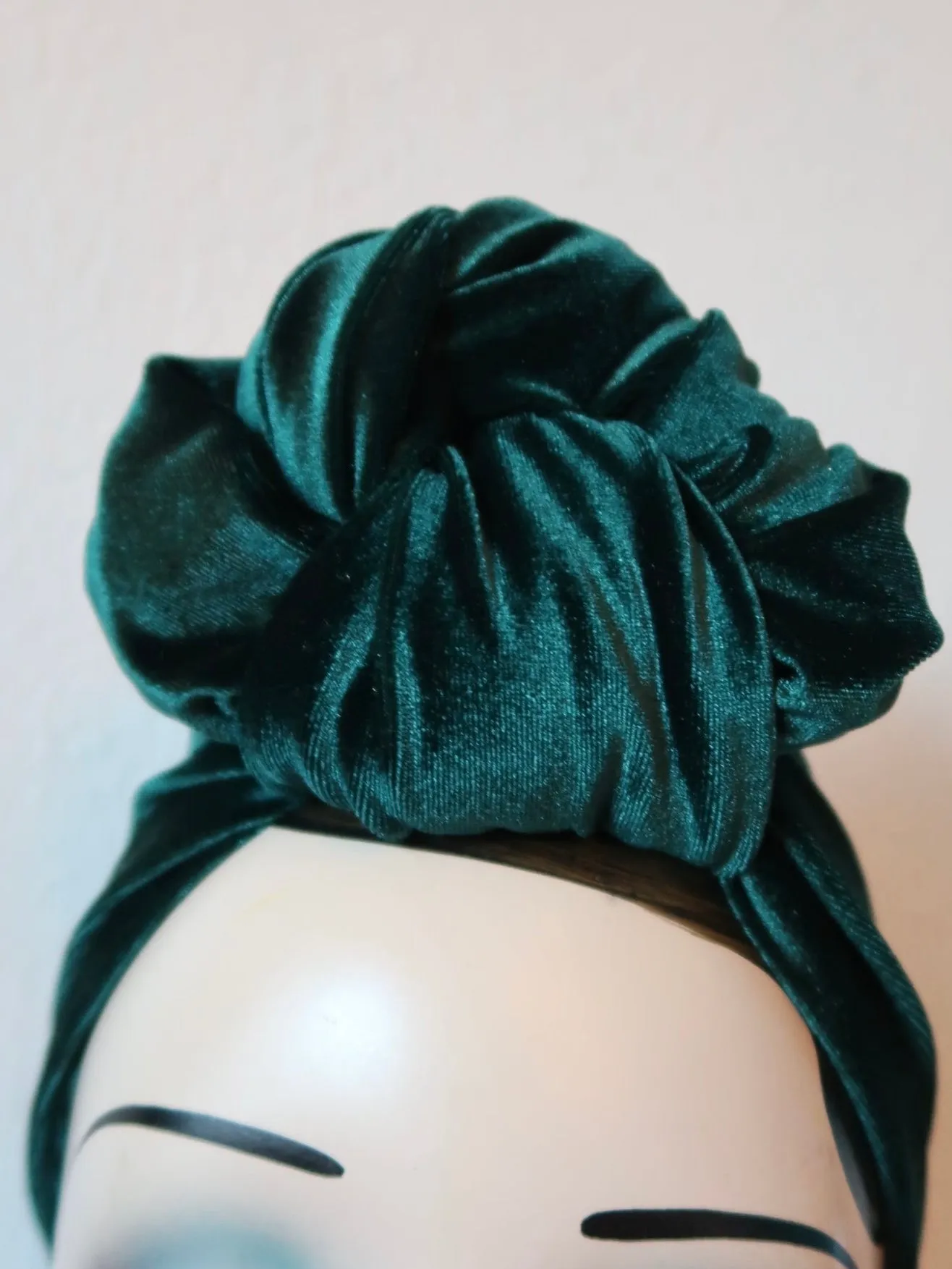 Made To Order: SLOUCHY KNOT Velvet Headband in 4 colours in black, claret, bottle green & dusky pink
