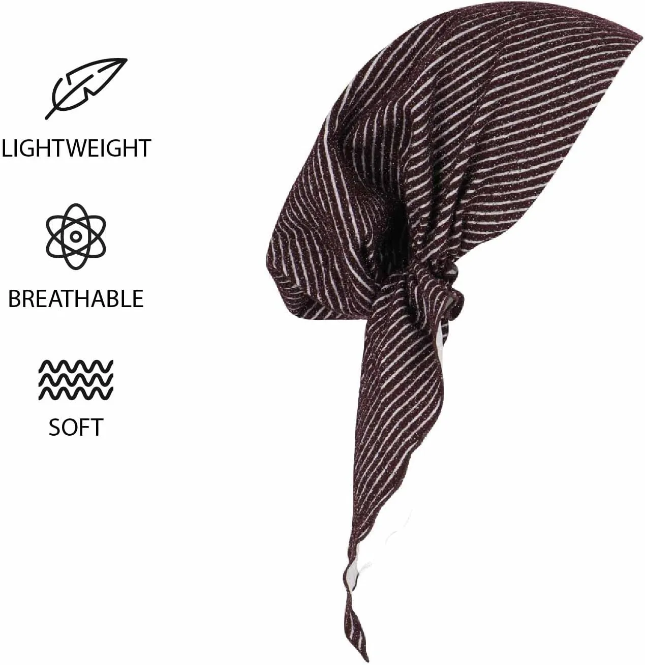 Madison Headwear Pretied Head Scarves for Women Featuring A Unique Sparkly Foil Finish and Stretchy Ribbed Fabric