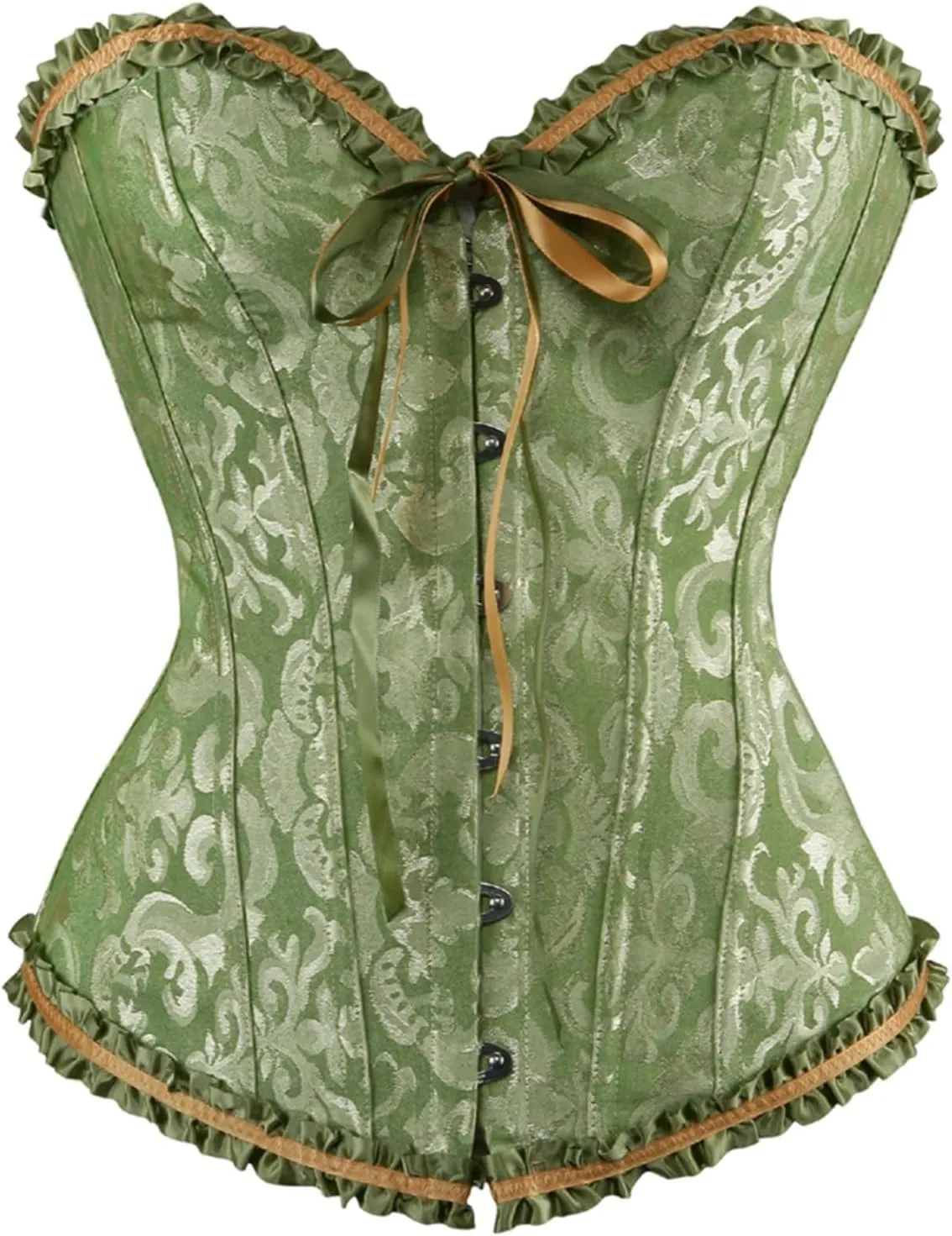 Moonight Corset Top Floral Renaissance Womens Lace Up Boned Overbust Corset Bustier