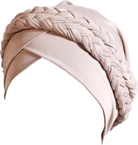 Muslim Turban Pre-Tied Twisted Braid Hair Cover Wrap Hat African Beanie Headwraps for Women