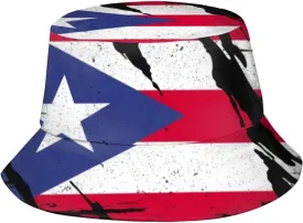 Puerto Rico Flag Bucket Hat Fashion Beach Sun Wide Brim Cap Outdoor Fisherman Hats for Women Men Teens