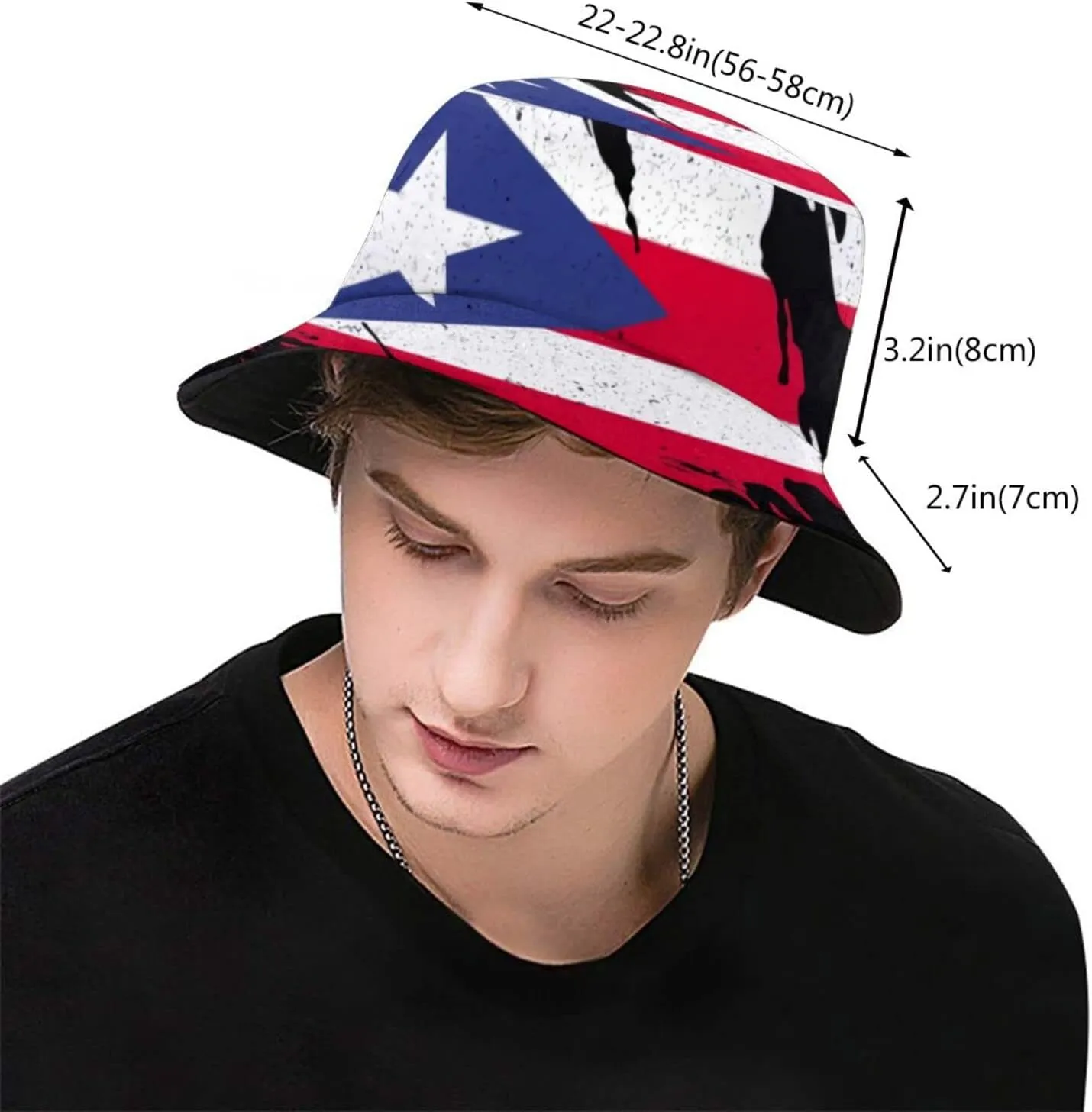 Puerto Rico Flag Bucket Hat Fashion Beach Sun Wide Brim Cap Outdoor Fisherman Hats for Women Men Teens