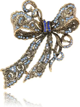 Rhinestone Bow Brooch Vintage Crystal Large Bowknot Brooches for Women Brooch Pin Wedding Fashion Jewelry Accessories,Women Gift