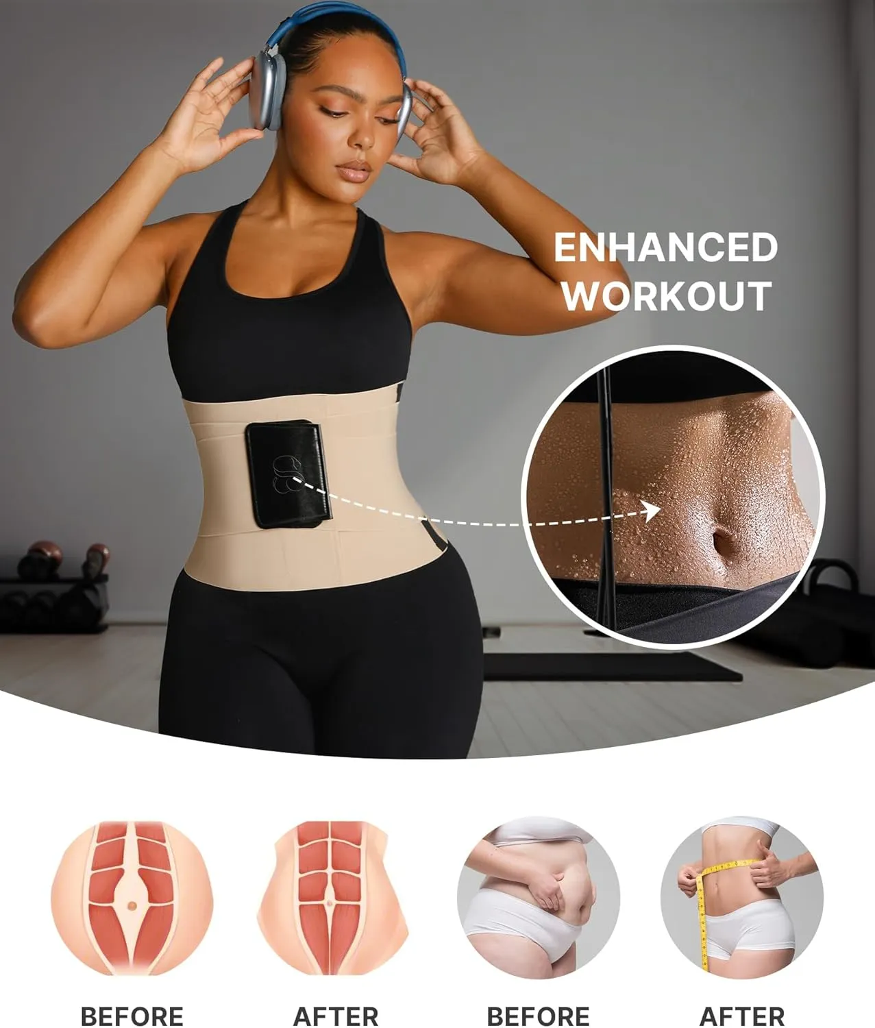 SHAPELLX Waist Trainer for Women Waist Cincher Corset Shapewear Body Shaper Tummy Control Stomach Belt Postpartum Band