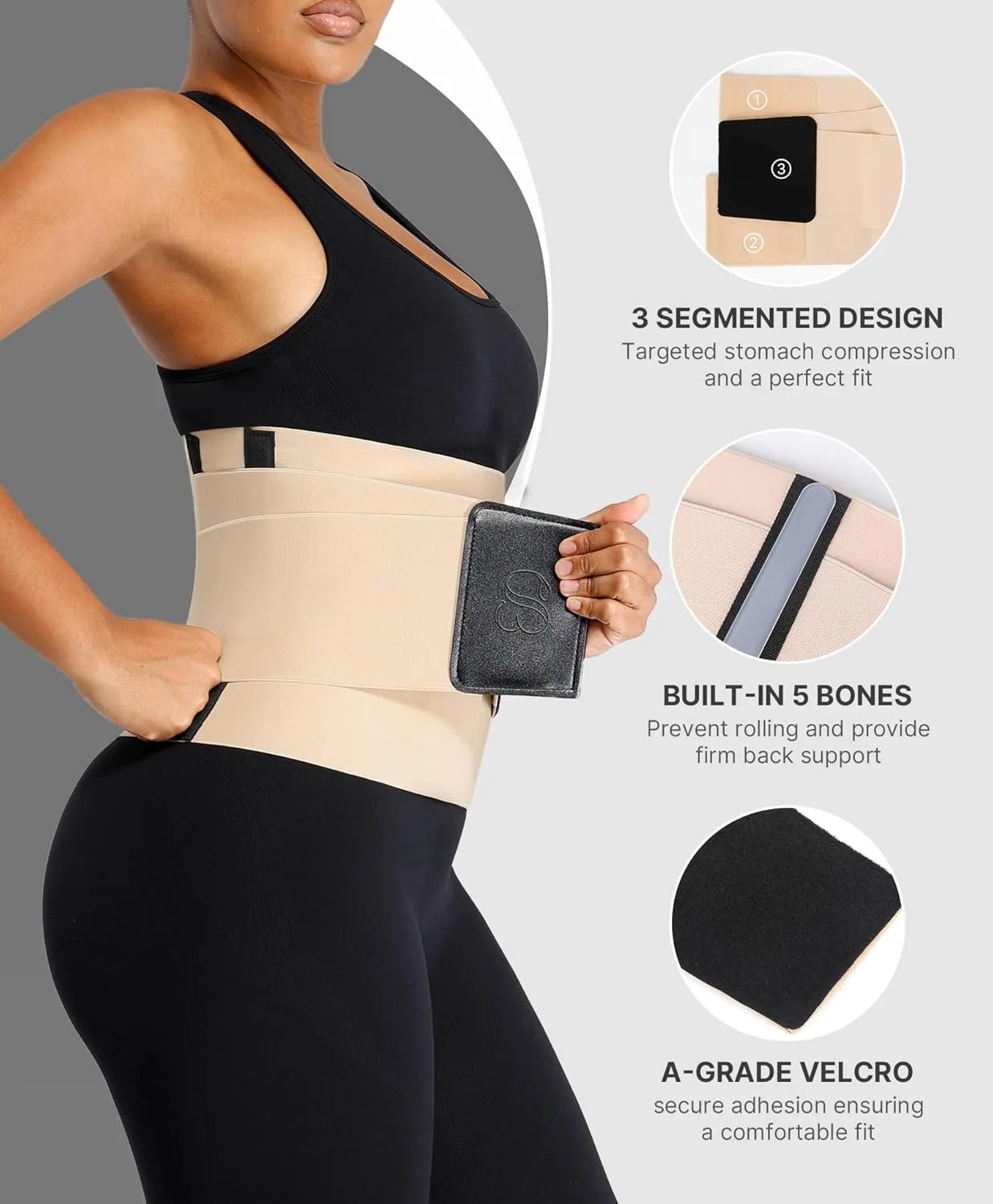 SHAPELLX Waist Trainer for Women Waist Cincher Corset Shapewear Body Shaper Tummy Control Stomach Belt Postpartum Band