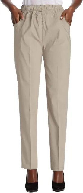 Soojun Womens Summer Elastic Waist Comfy Stretch Pull On Pants
