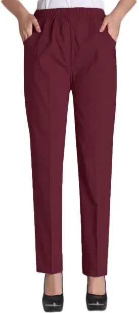 Soojun Womens Summer Elastic Waist Comfy Stretch Pull On Pants