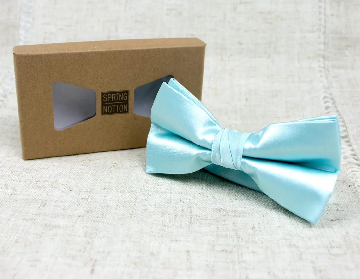 Spring Notion Men's Solid Color Satin Microfiber Bow Tie