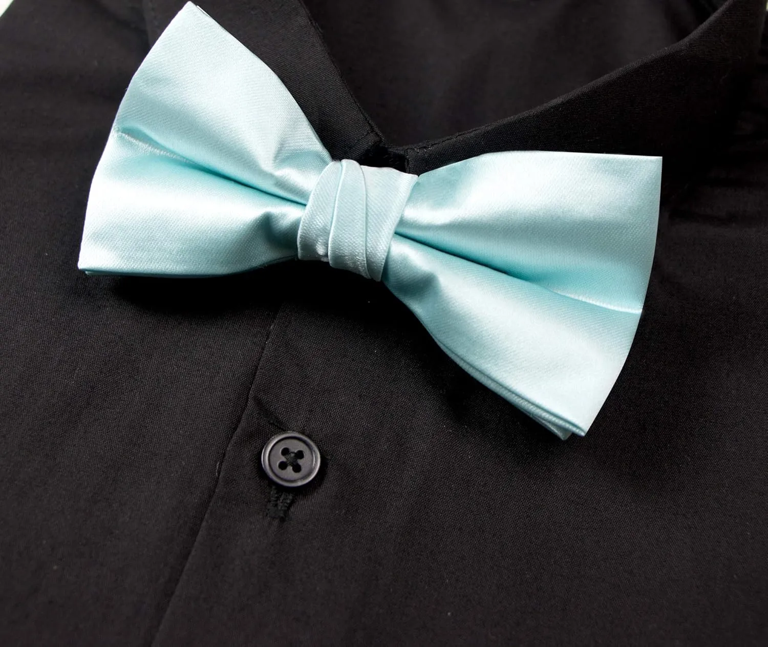Spring Notion Men's Solid Color Satin Microfiber Bow Tie