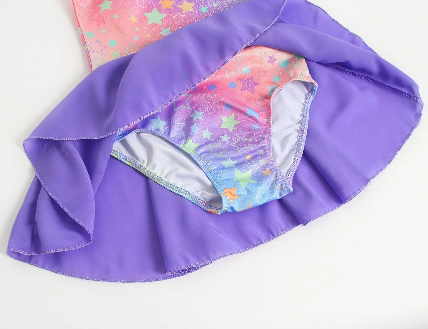 TENVDA Girls Ballet Leotards with Skirt Sparkly Sleeveless Gymnastics Dance Dresses Outfit (Toddler/Little Kid/Big Kids)