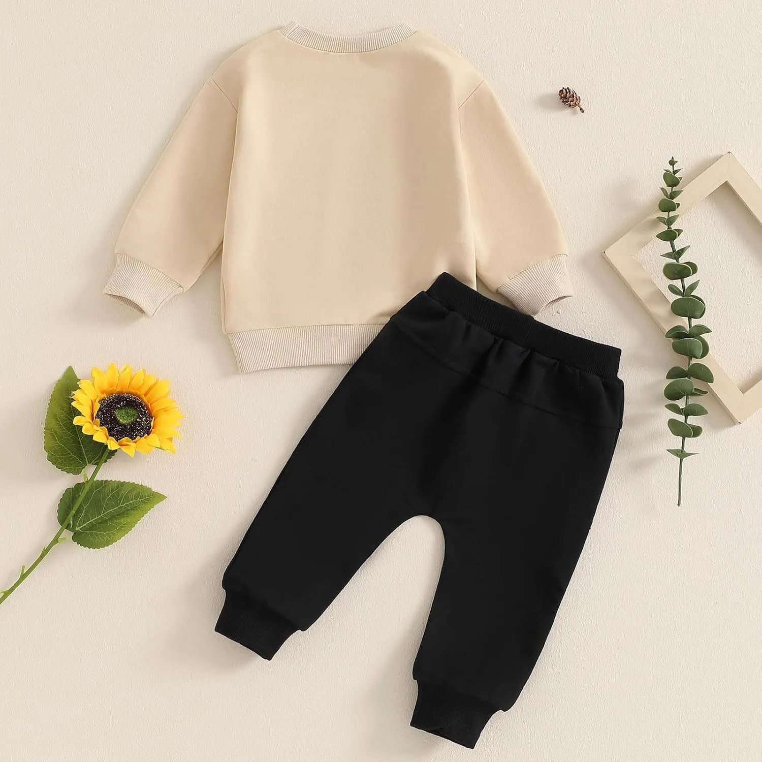 Toddler Baby Boy Fall outfit Mama's Boy Letter Embroidery Sweatshirt Top Elastic Pants Set Cute 2pcs Winter Clothes