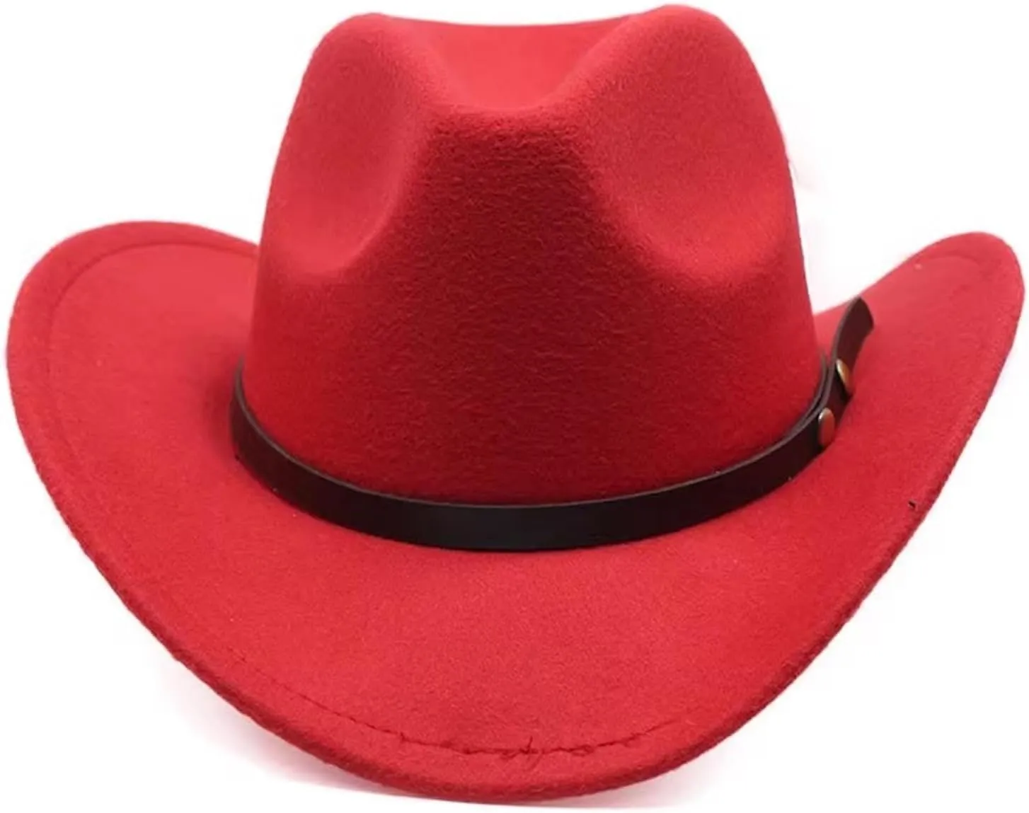 Wide Brim Felt Cowboy Hat for Women Men, Classic Outdoor Fedora Hats Western Cowgirl Hats with Belt Buckle