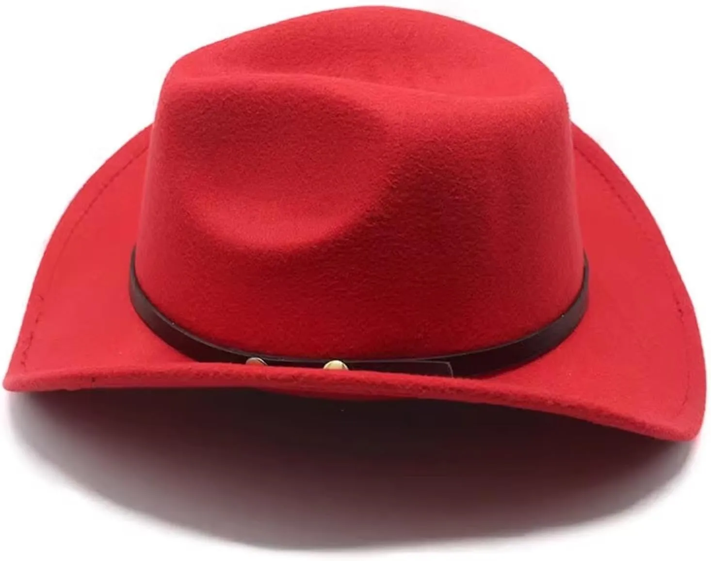 Wide Brim Felt Cowboy Hat for Women Men, Classic Outdoor Fedora Hats Western Cowgirl Hats with Belt Buckle