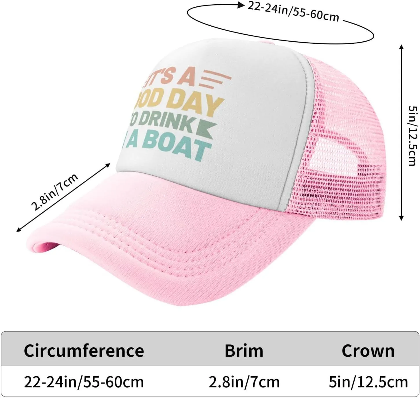 Womens Baseball Hats Drinking Party Mesh Cap Women's Cool Cap It is A Good Day to Drink On A Boat Caps